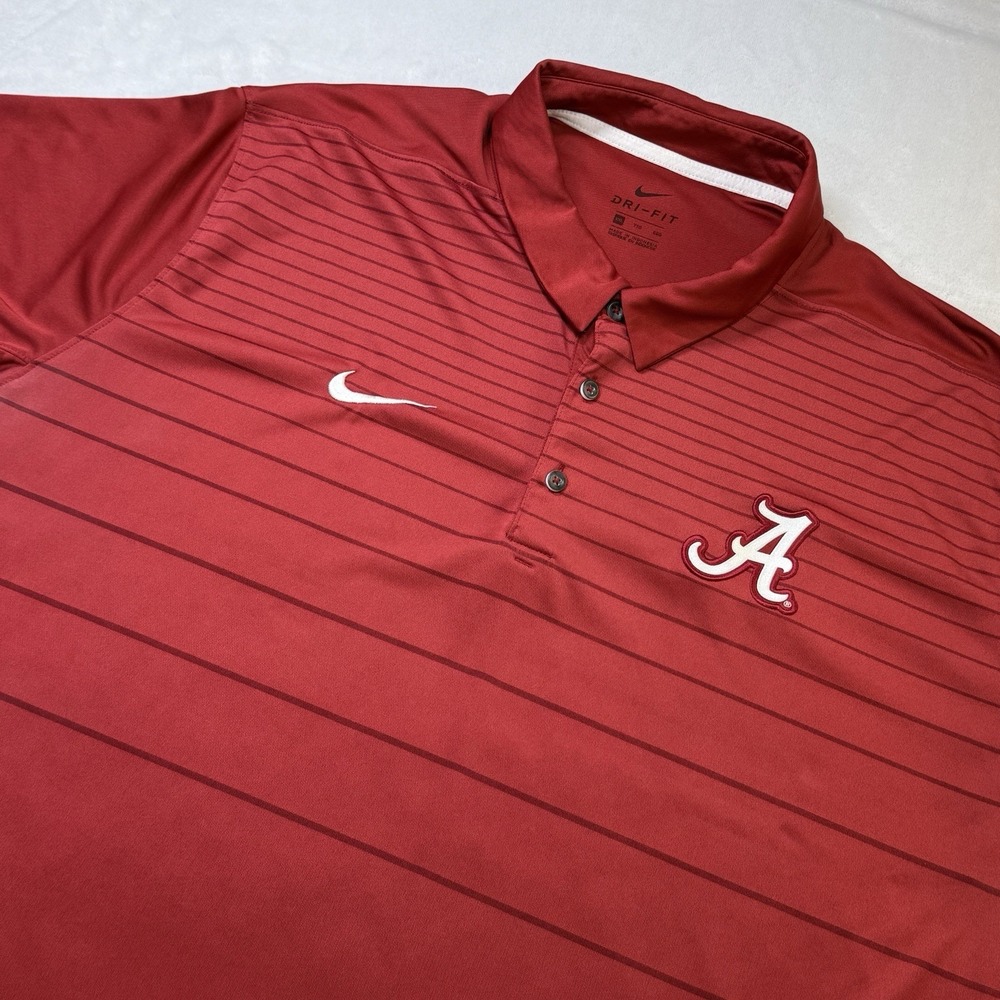Alabama Crimson Tide Football Polo Shirt Men's XXL Red Nike Dri-FIT Golf